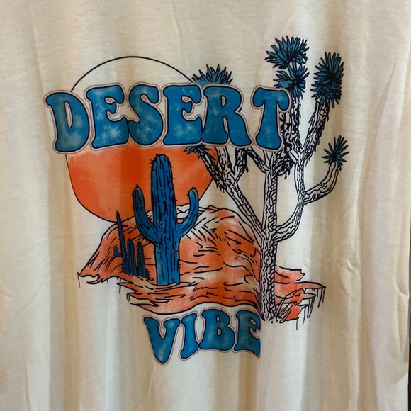 Oversized Desert Vibes Orange and Turquoise Tee Shirt - Picture 1 of 3